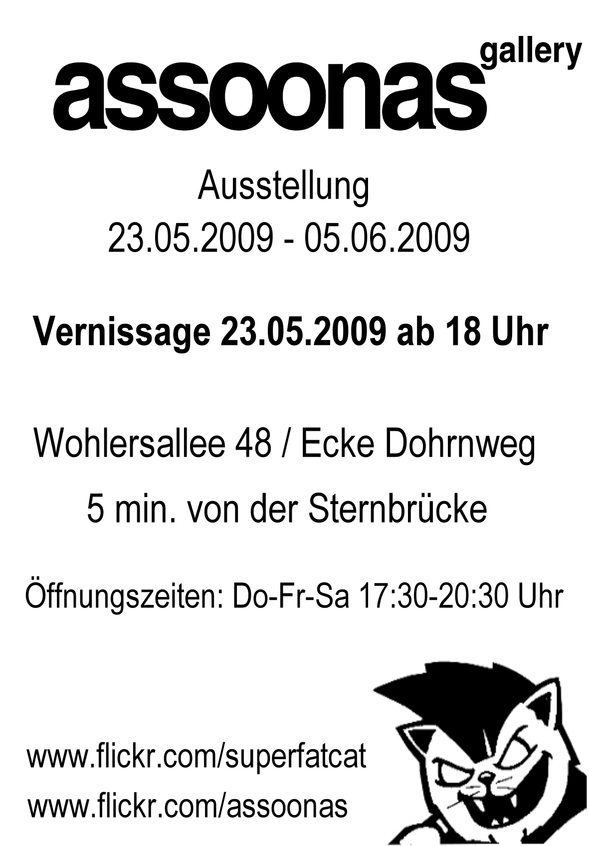 superfatcatflyer2 Ausstellung in der ASOONAS Gallery, Hamburg